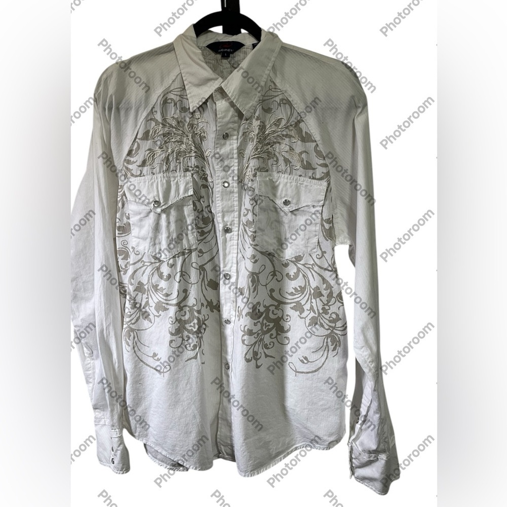 Men's White Embroidered Shirt